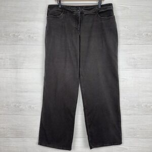 Eileen Fisher Wide Leg Cropped Pants Size Large Waist 36 Organic Cotton Brown
